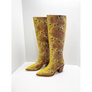 Sam Edelman Lindsey Boot in Yellow Snake Size 9.5
